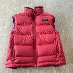Patagonia Kids Down Puffer Vest, Red, Size small